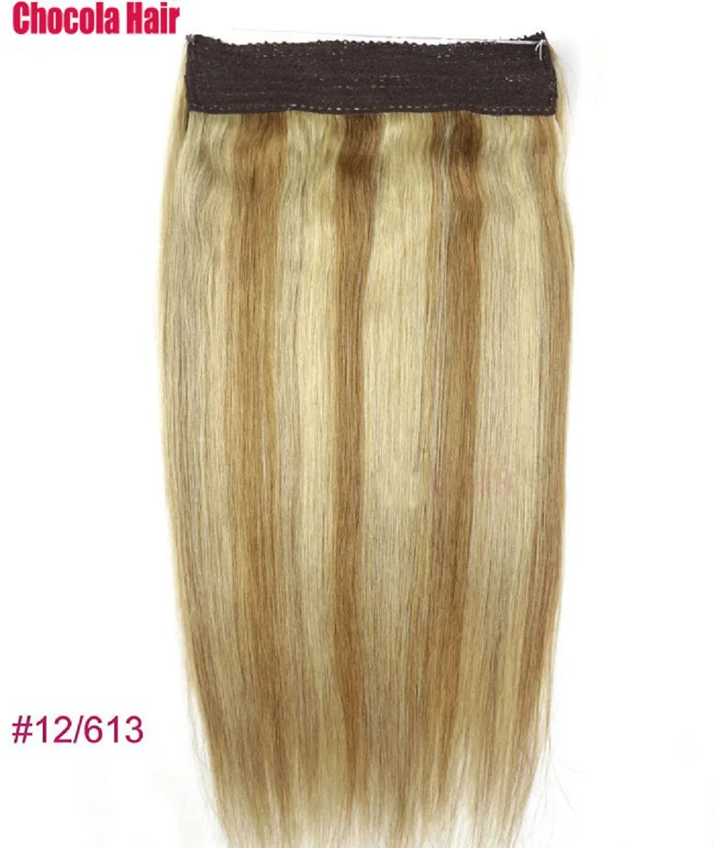Halo Hair Extensions Brazilian Remy  Human Hair Extensions Secret Wire No Clip - 24 Timmar Deals
