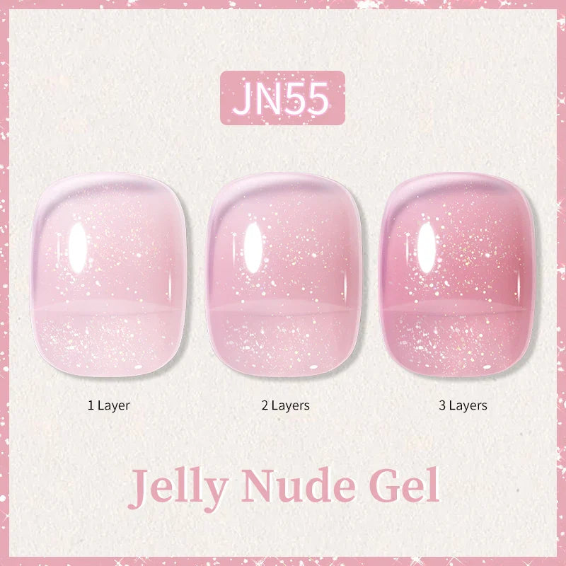 Transparent Jelly Nude Gellack 10ml Sheer Glitter Crystal Varnish - 24 Timmar Deals