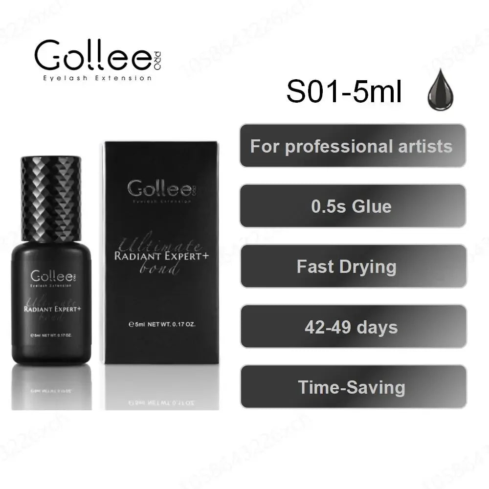 Gollee 5ml Eyelash Extension Glue 0.5 Second Fast Drying False Eye Lash Extension Glue Gollee Super Bonder Eyelash Glue Primer - 24 Timmar Deals