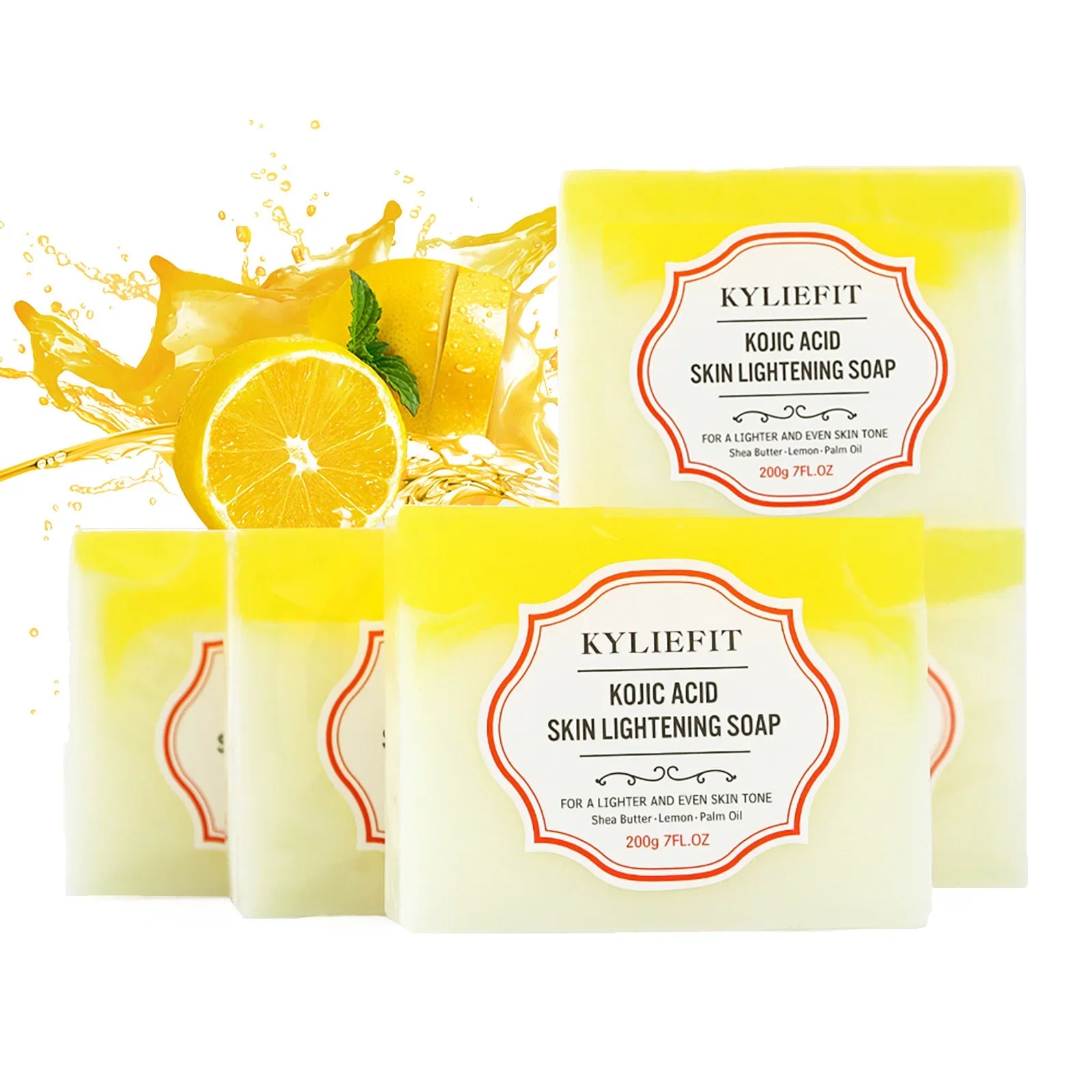 KYLIEFIT Brightening Soap Bar, Exfoliation, Clean, Smooth, Even Skin Tone, With Kojic Acid, Shea Butter, For Face And Body Use - 24 Timmar Deals