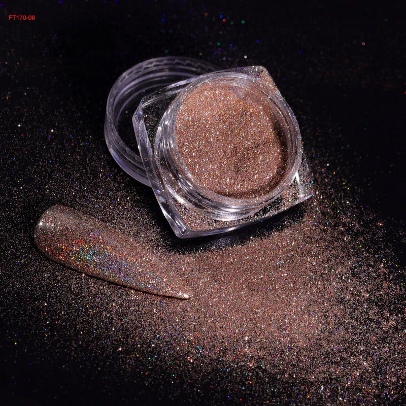 Holographic Nail Powder Net-2g Chrome Laser Mirror Glitter - 24 Timmar Deals