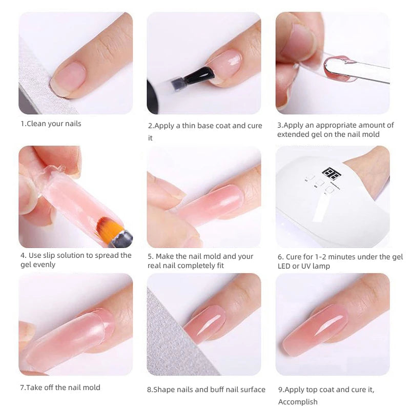 Poly Nail Gel Kit with 6W LED Lamp - 24 Timmar Deals