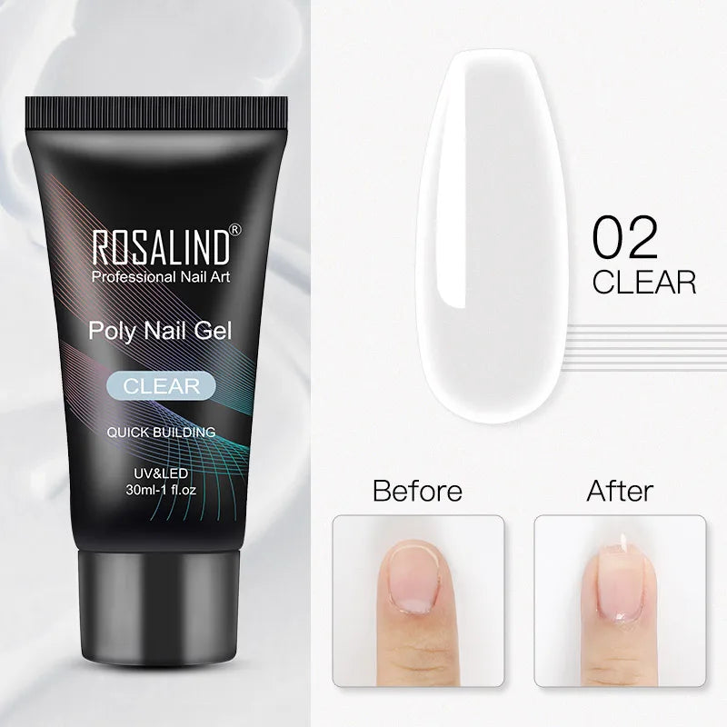 Poly Nagelgel Akrylförlängning Kristall Nagelkonst Hybridlack Sliplösning Poly Nagellack Semipermanent 15/30ml - 24 Timmar Deals