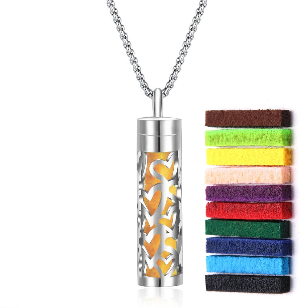 Aromaterapi Halsband Diffuser hänge 316L medaljong i rostfritt stål - 24 Timmar Deals