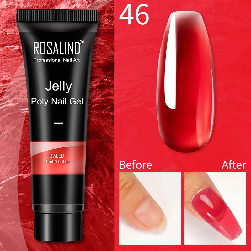 Poly Gel Akryl Extension Crystal Nail Art Hybrid Lack Slip Solution Poly Nagellack Semi Permanent 15/30ml - 24 Timmar Deals