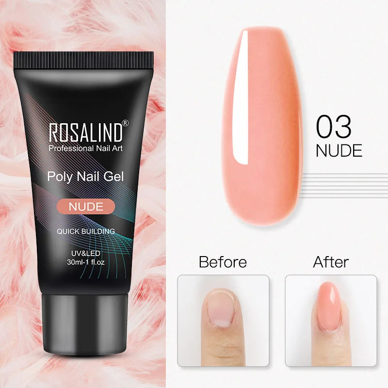 Poly Gel Akryl Extension Crystal Nail Art Hybrid Lack Slip Solution Poly Nagellack Semi Permanent 15/30ml - 24 Timmar Deals