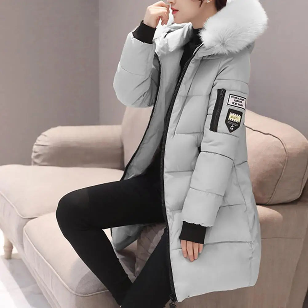 Kvinnor Parkarockar Långa bomull Casual Päls Huvjackor Tjock Varm Slim-fit - 24 Timmar Deals