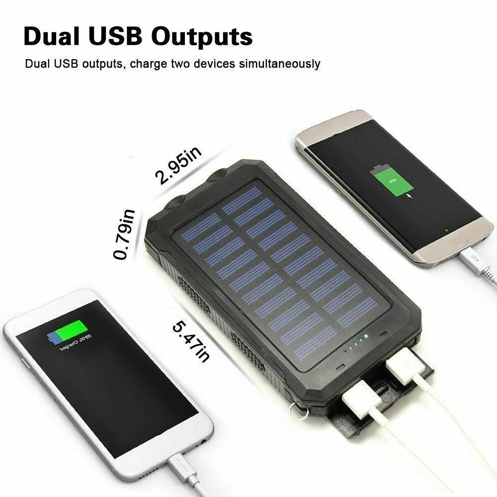 80000mAh Solar Power Bank Waterproof Battery External Portable Outdoor Dual USB Charger PowerBank LED For IPhone Xiaomi Samsung - 24 Timmar Deals
