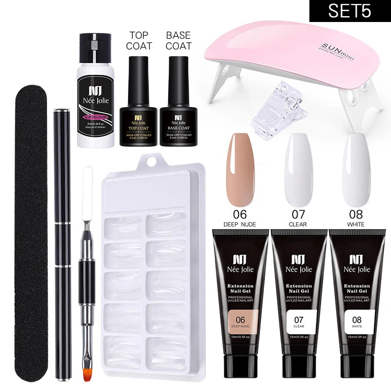 Poly Nail Gel Kit with 6W LED Lamp - 24 Timmar Deals