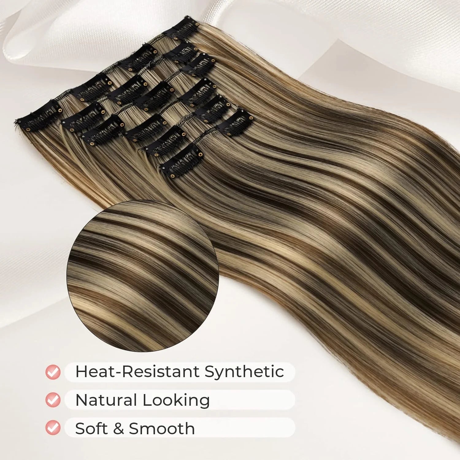 Clip in hair extensions 6st Rakt 24" - 24 Timmar Deals