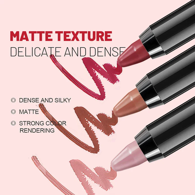 8 färger Velvet Matte Lipsticks Non-stick Cup vattentålig Moisturizing Lasting Lip Stick Lip liner - 24 Timmar Deals