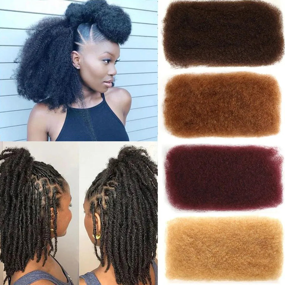 Remy Bulk Hår Peruansk Afro Kinky Curly Wave Människohår Bulk För 1 St #99J, #27 - 24 Timmar Deals
