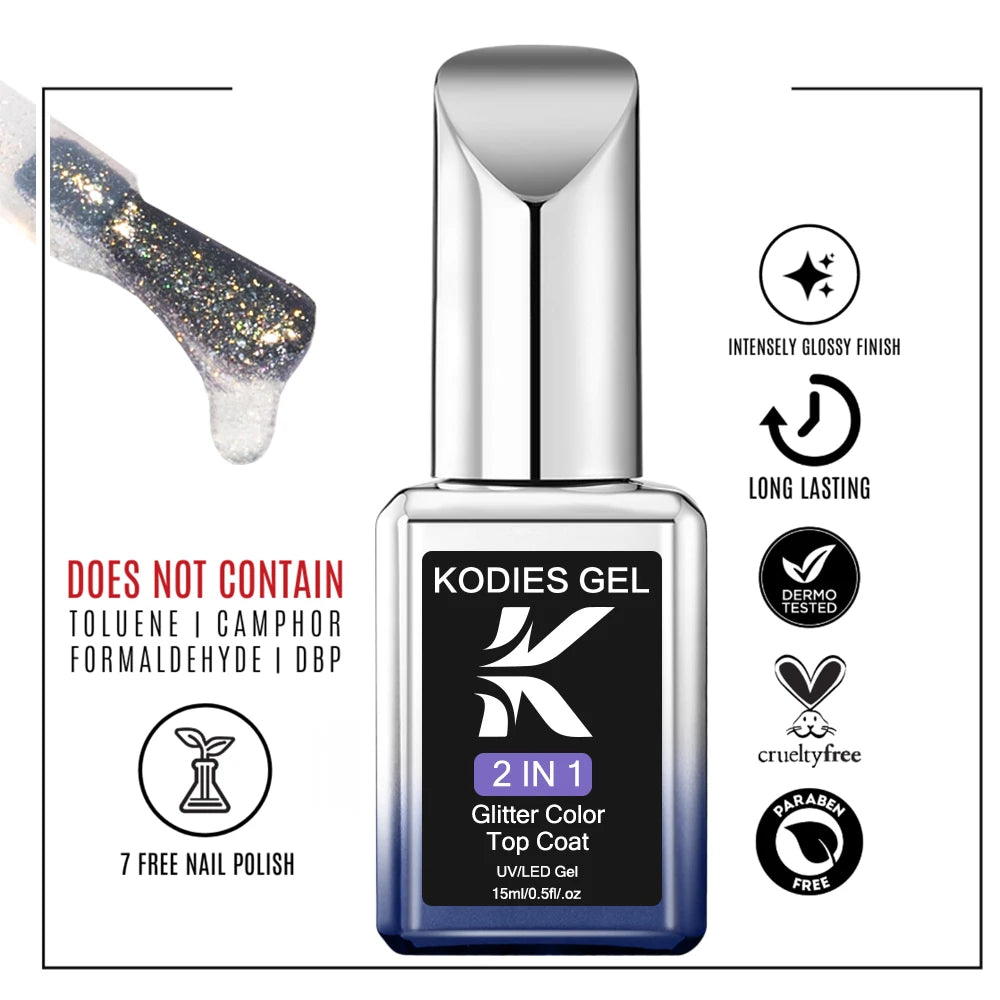 Sparkling Glitter Top Coat No Wipe 15ML - 24 Timmar Deals