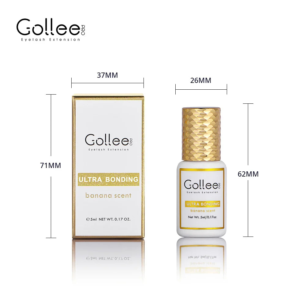 Gollee Banana scent Eyelash Glue 1s Fast Drying Waterproof Glue Premade fans Glue 3-5 Weeks Lasting eyelash extension glue Salon - 24 Timmar Deals