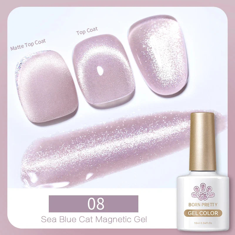 10ml Magic Cat Magnetic Gel Nail Polish Sparking Aurora Silver Effect Soak Off UV Gel Varnis Semi-Transparent - 24 Timmar Deals