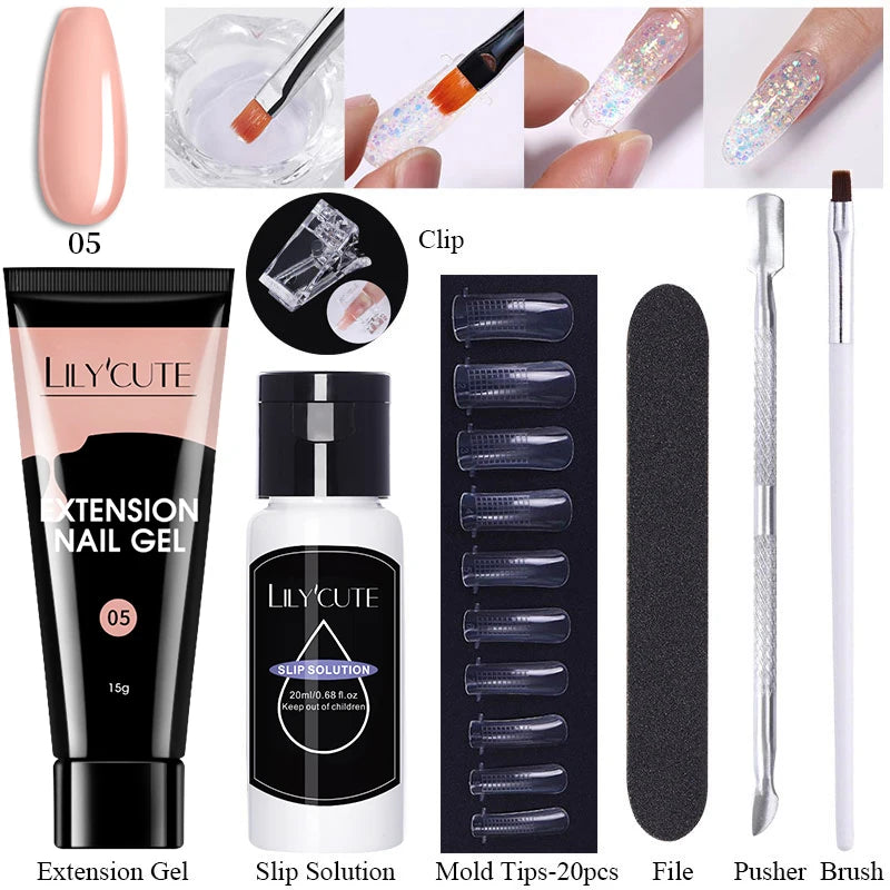 15ml Polygel Nail Extension Set - 24 Timmar Deals