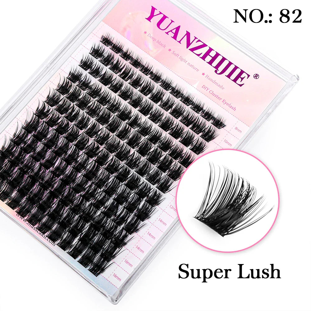 Mix Color 144 Russian Volume False Eyelashes Natural Soft Cluster Segment Lashes - 24 Timmar Deals