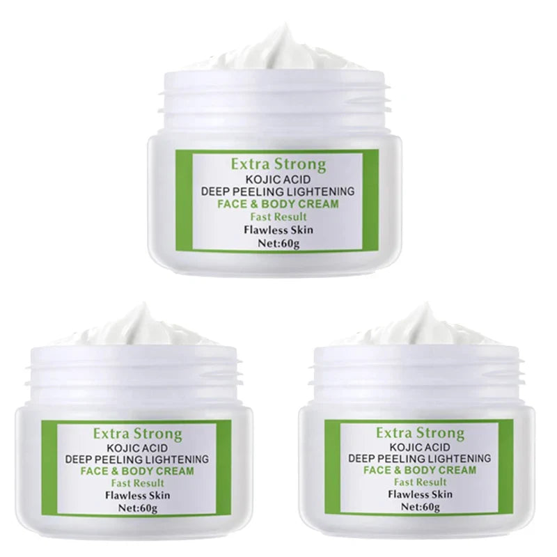 Extra Strong Kojic Acid 7days Lightening Peeling Body Face Cream 60g - 24 Timmar Deals