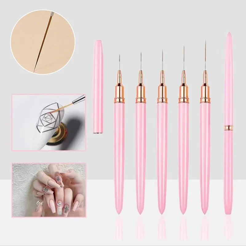 Nail Art Penslar Målning Manikyr Borstar För Långa Linjer Fin - 24 Timmar Deals