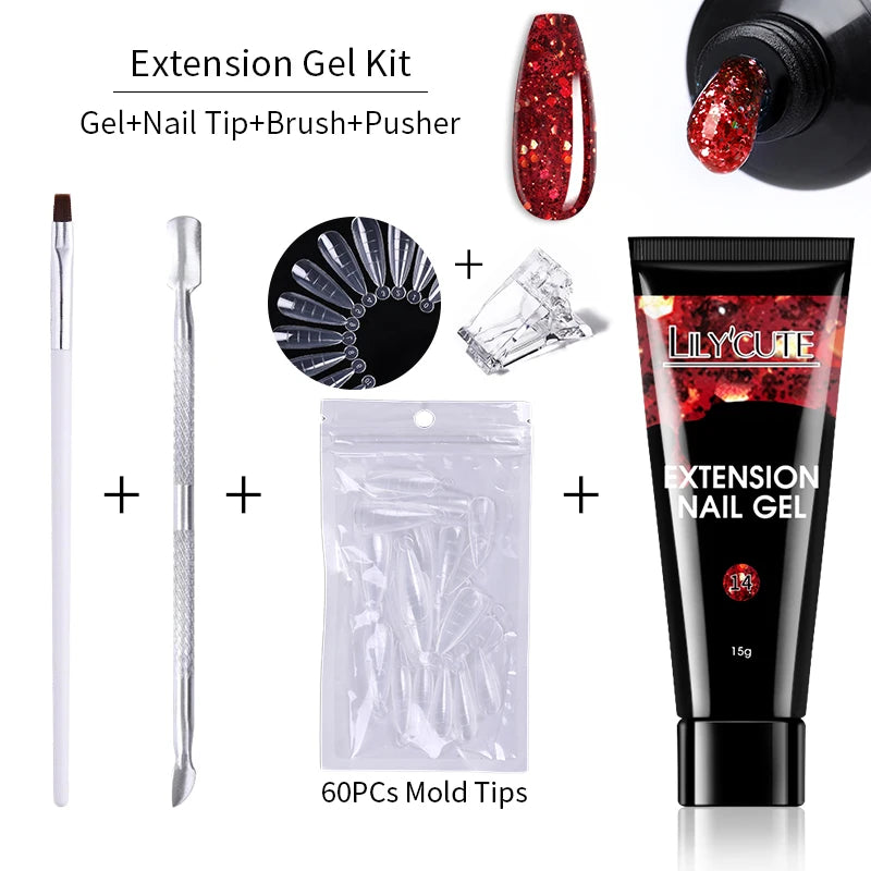 15ml Polygel Nail Extension Set - 24 Timmar Deals