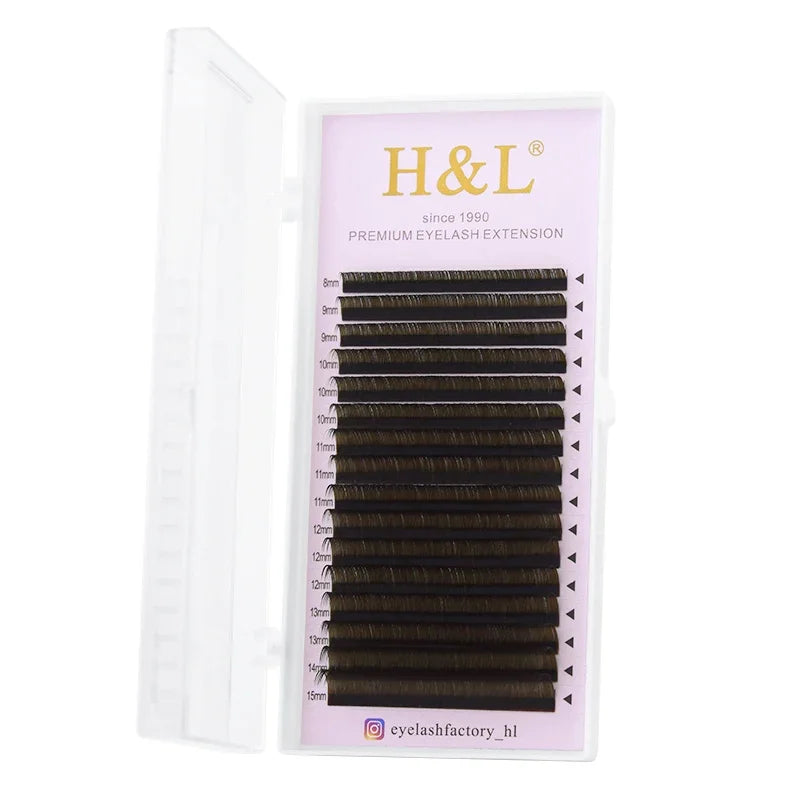 H&L Color Russian Volume Eyelashes Extension Curl Eyelash Extension Mink Lashes Individual Eyelashes Makeup Tool - 24 Timmar Deals