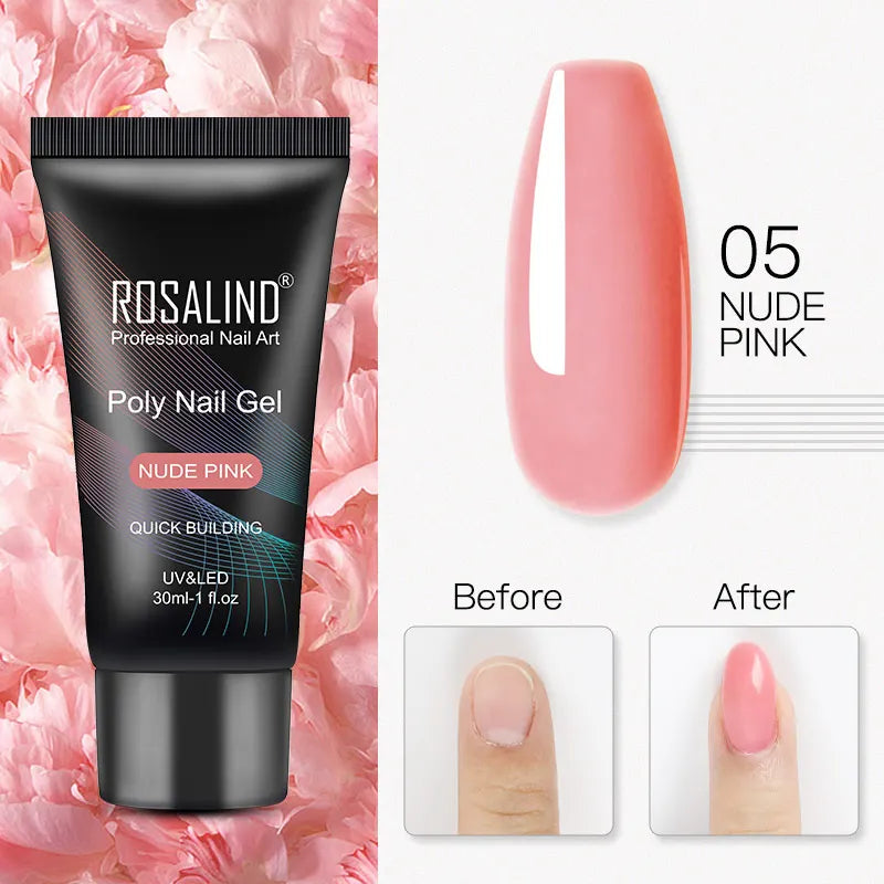 15/30 ml Poly Nail Gel Semi Permanent Akryl Extension Crystal Nail Art Fast Builder Hybrid Lack UV Poly Nagellack - 24 Timmar Deals