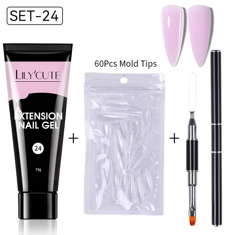 15ml Polygel Nail Extension Set - 24 Timmar Deals