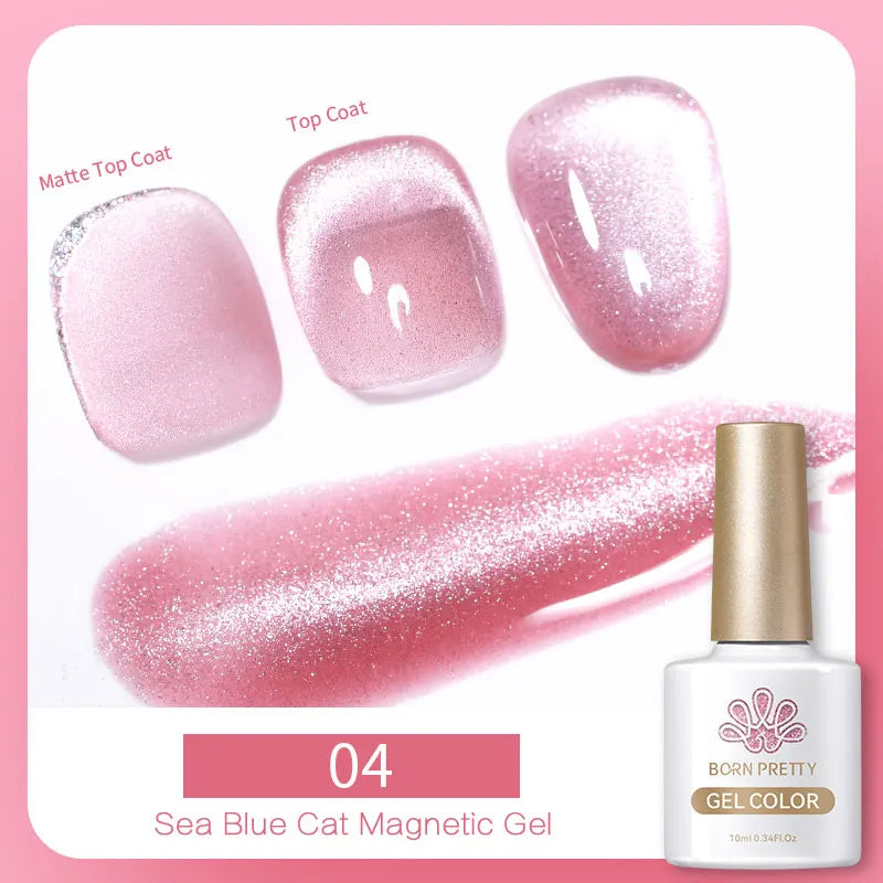 10ml Magic Cat Magnetic Gel Nail Polish Sparking Aurora Silver Effect Soak Off UV Gel Varnis Semi-Transparent - 24 Timmar Deals