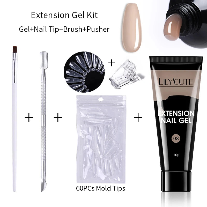 15ml Polygel Nail Extension Set - 24 Timmar Deals