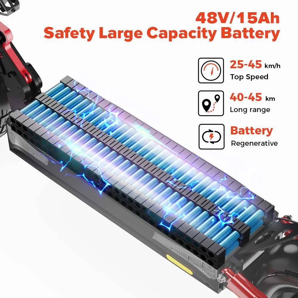 iScooter iX4 elektrisk skoter 800W Smart EScooter 48V 15Ah LCD-skärm 10 tums terränghjulsdäck hopfällbart - 24 Timmar Deals