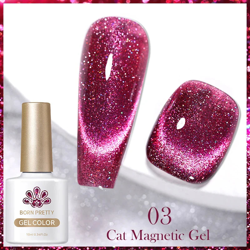 10ml Magic Cat Magnetic Gel Nail Polish Sparking Aurora Silver Effect Soak Off UV Gel Varnis Semi-Transparent - 24 Timmar Deals