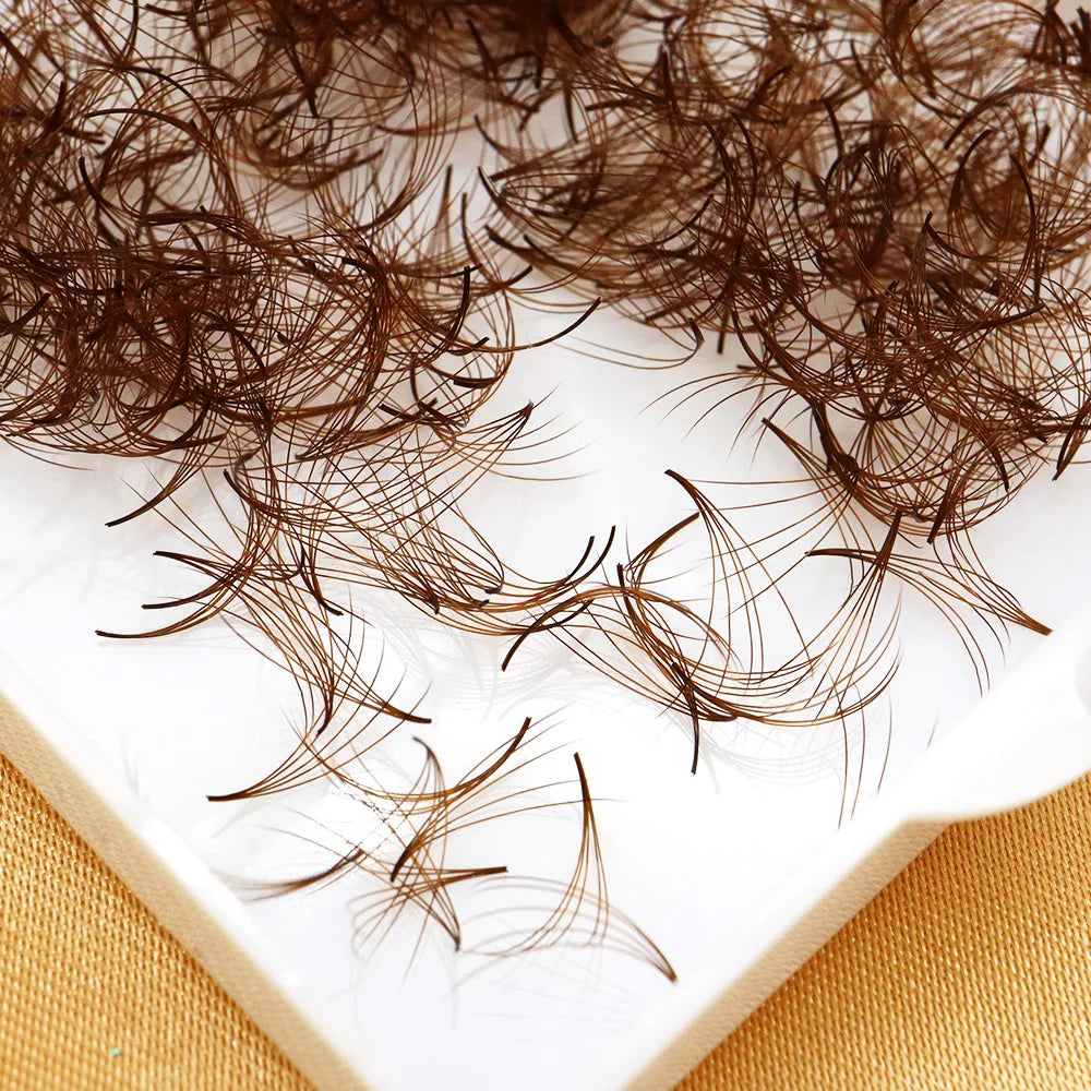 Brown Eyelash Colored Premade Loose Fans 5D D Curl Thin Pointy Base Lash Extensions 8-15mm Mixed Russian Volume Lashes Eyelashes - 24 Timmar Deals