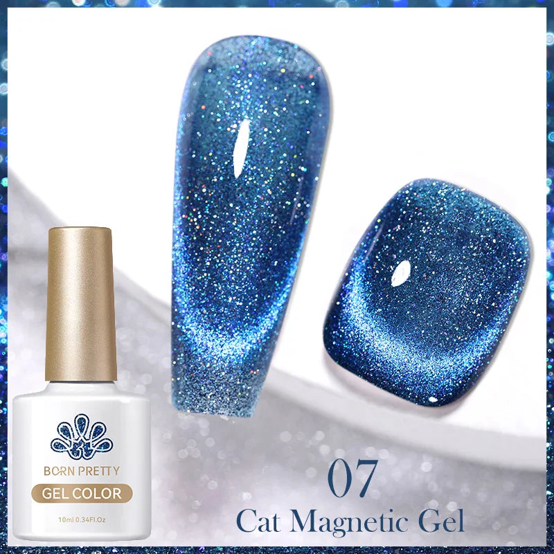 10ml Magic Cat Magnetic Gel Nail Polish Sparking Aurora Silver Effect Soak Off UV Gel Varnis Semi-Transparent - 24 Timmar Deals