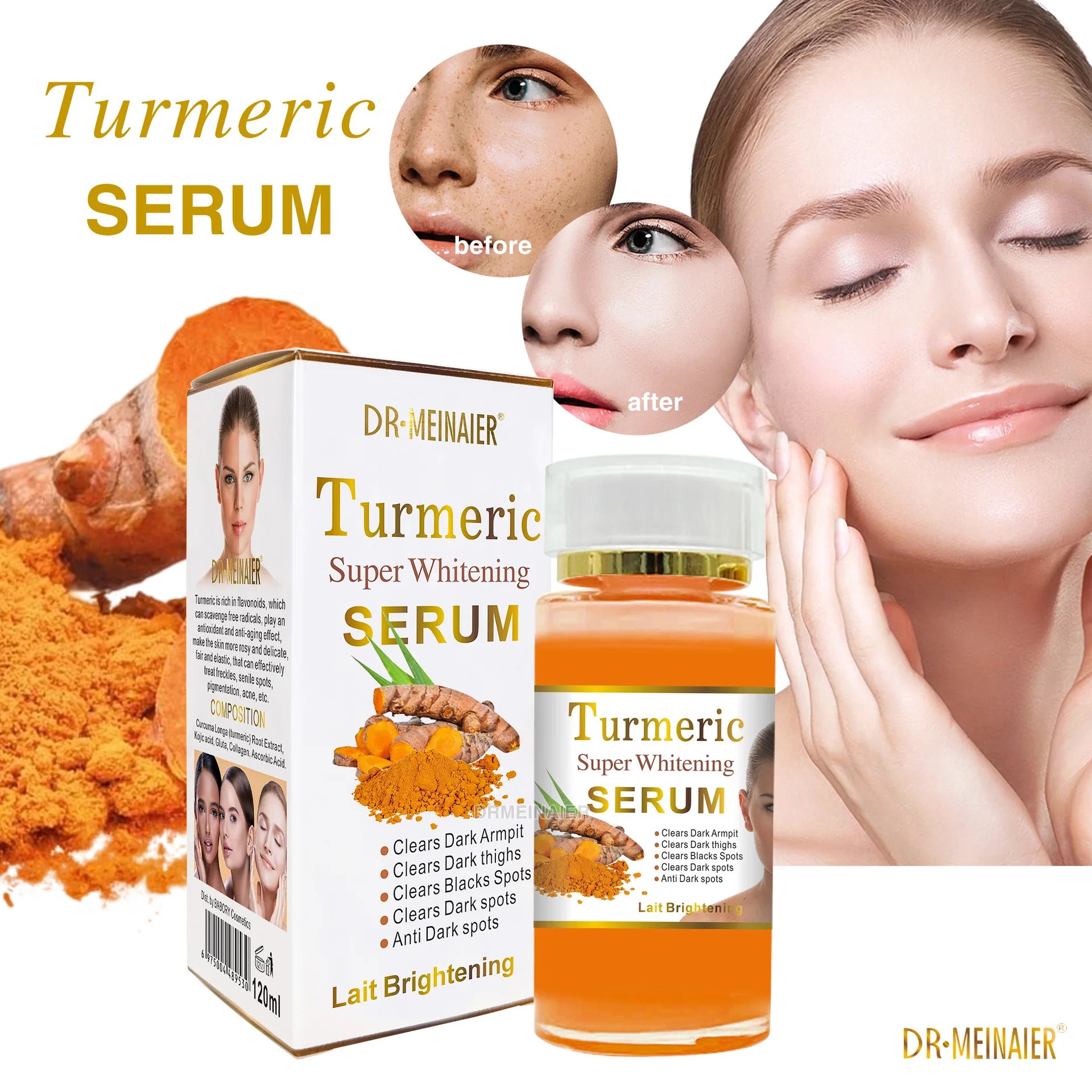 120ml 99% Vitamin C Serum Oil Facial Serum AHA Kojic Acid glutathione Facial skin brightening - 24 Timmar Deals