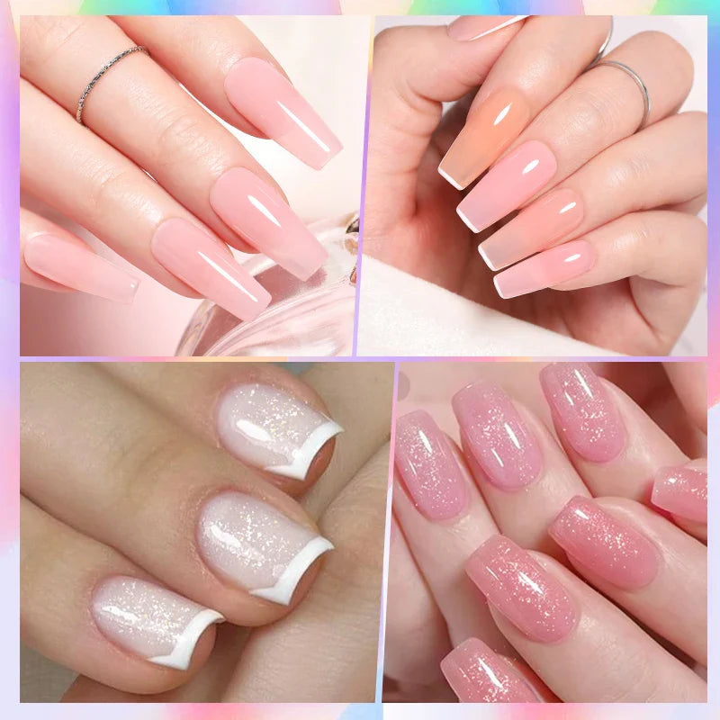Transparent Jelly Nude Gellack 10ml Sheer Glitter Crystal Varnish - 24 Timmar Deals