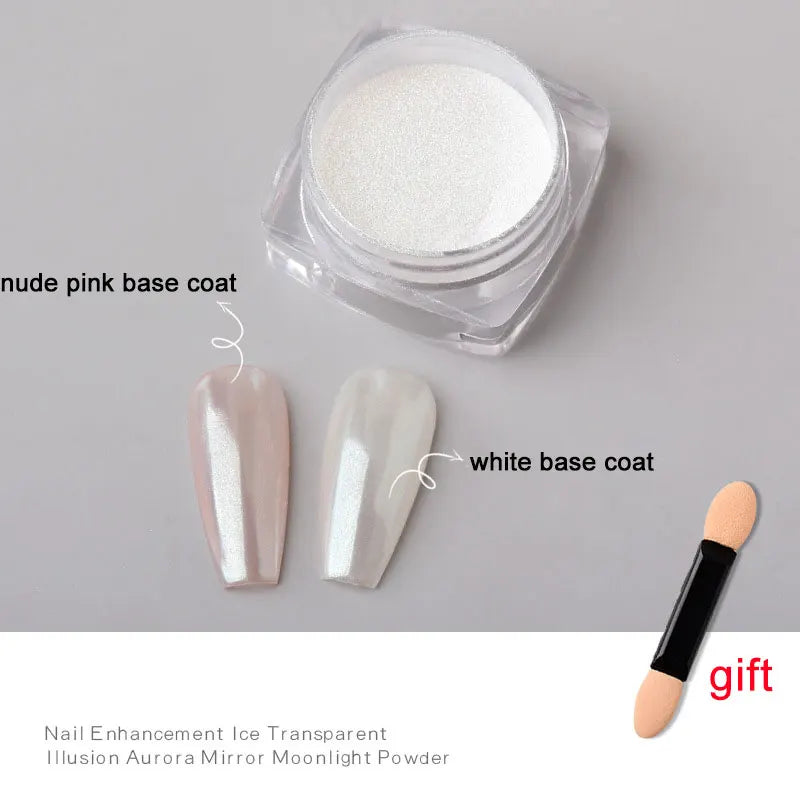 1 burk Plätering Aurora Chrome Nail Powder Högglans Moonlight Mirror Fint Glitter Pigment Aurora Pearl - 24 Timmar Deals