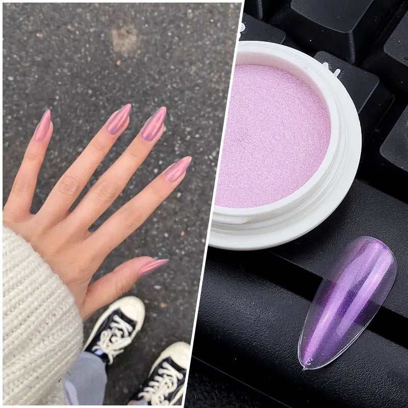 Holographic Nail Powder Net-2g Chrome Laser Mirror Glitter - 24 Timmar Deals