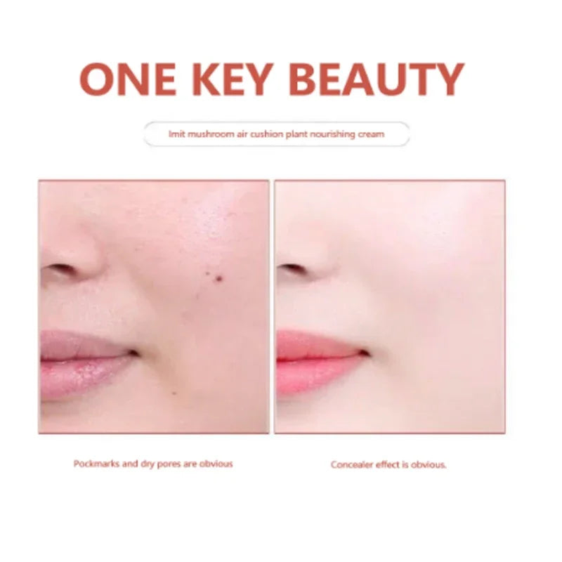 CC Cream Concealer Foundation Moisturizing Long Lasting, Air Cushion Mushroom Head Applicator - 24 Timmar Deals