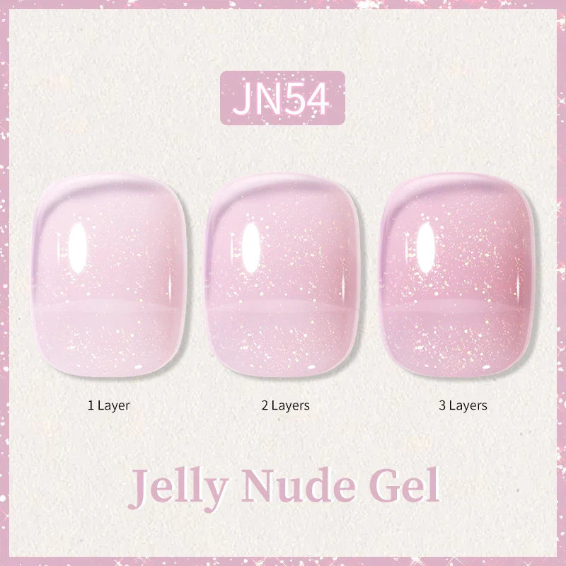 Transparent Jelly Nude Gellack 10ml Sheer Glitter Crystal Varnish - 24 Timmar Deals