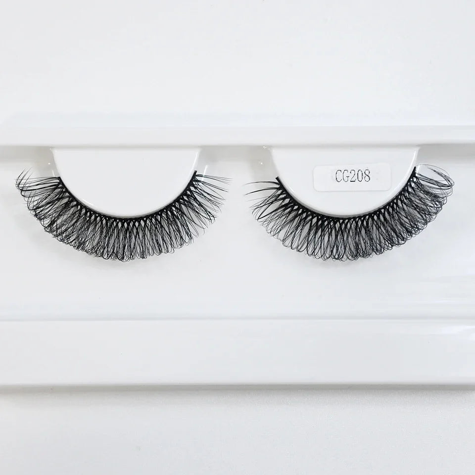 Classic Hybrid Volume Lashes 2022 New Arrival Wispy D Curl Short Russian Strip Lashes Makeup False Eyelashes - 24 Timmar Deals