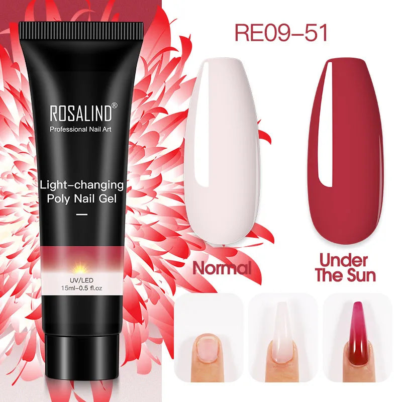 Poly Nagelgel Akrylförlängning Kristall Nagelkonst Hybridlack Sliplösning Poly Nagellack Semipermanent 15/30ml - 24 Timmar Deals