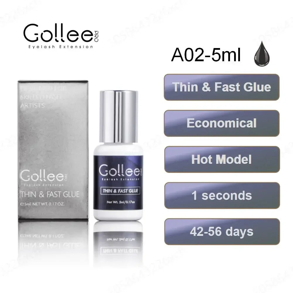 Gollee 5ml Eyelash Extension Glue 0.5 Second Fast Drying False Eye Lash Extension Glue Gollee Super Bonder Eyelash Glue Primer - 24 Timmar Deals