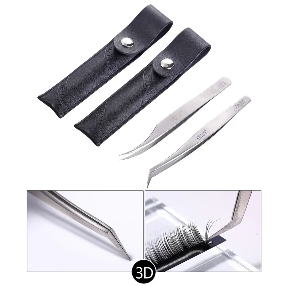 VETUS Ögonfranspincett 3D volym ögonfransförlängning pincett volym frans pincett Utmärkt stängning - 24 Timmar Deals