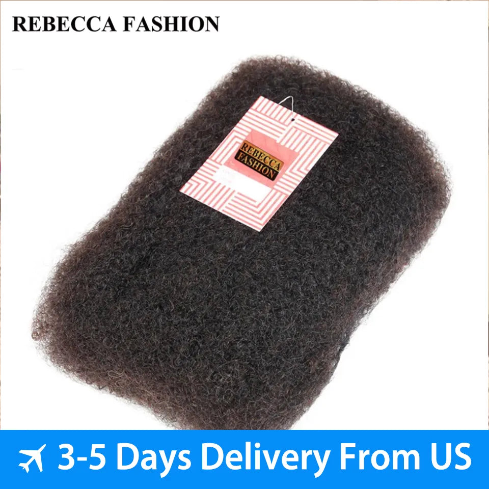 Remy Hair Afro kinky bulk människohår för flätning 1 bunt 50 g/st Naturliga färgflätor - 24 Timmar Deals