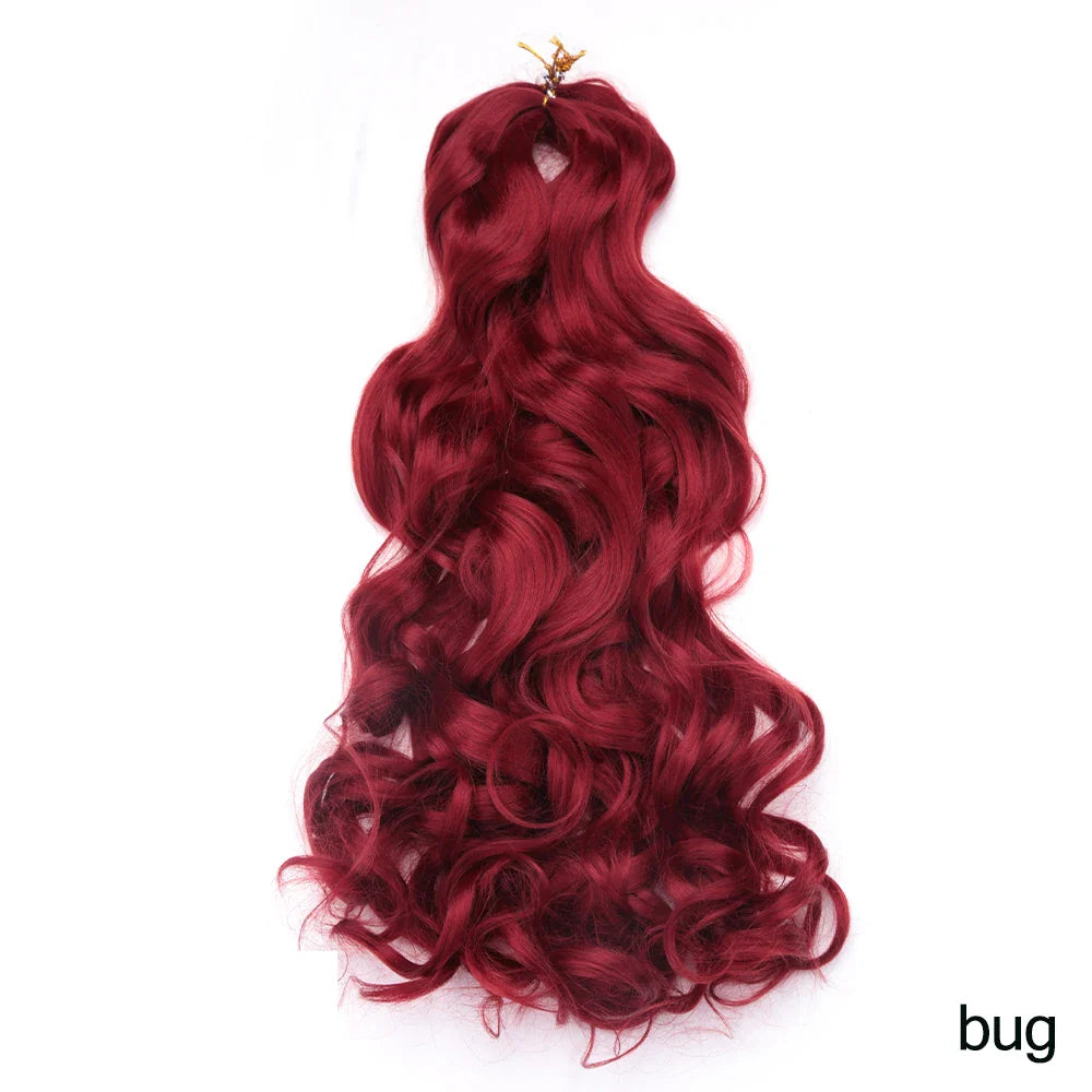 Syntetisk Loose Wave Flätning Hårförlängningar franska lockar Ombre #613, #27, #24, #29, #15 - 24 Timmar Deals