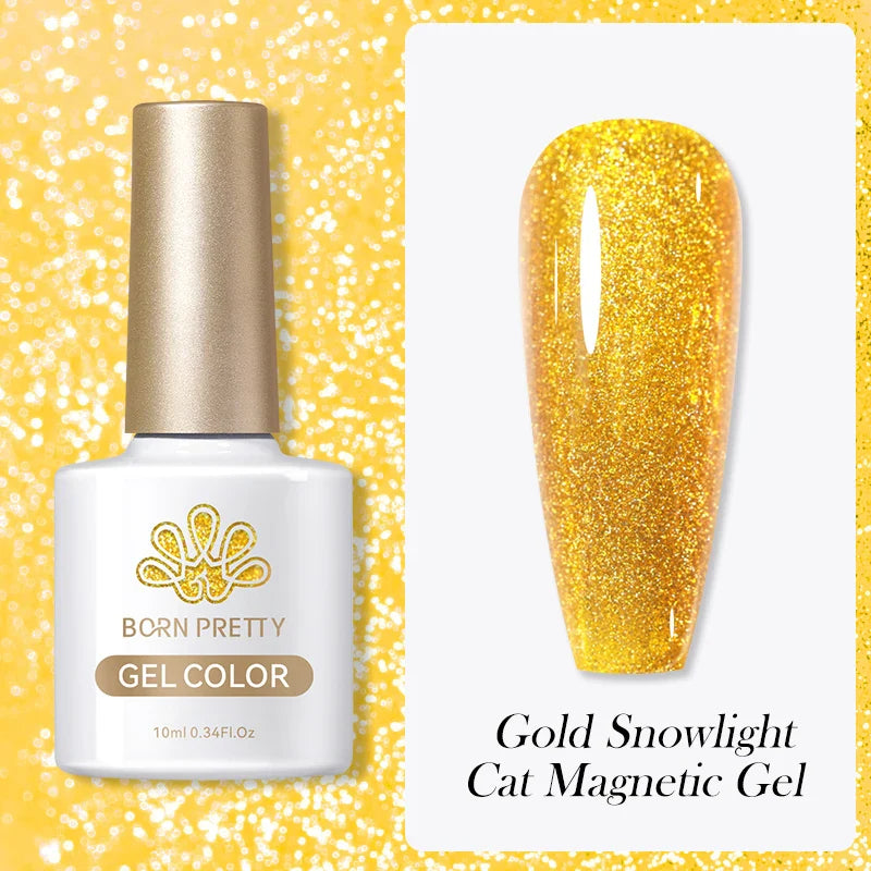 10ml Magic Cat Magnetic Gel Nail Polish Sparking Aurora Silver Effect Soak Off UV Gel Varnis Semi-Transparent - 24 Timmar Deals