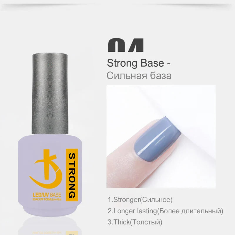 Base and Top Coat Gel Polish 15ml Thick uv Rubber Base Varnish Hybrid Nail Art Semipermanent Nail Polish - 24 Timmar Deals