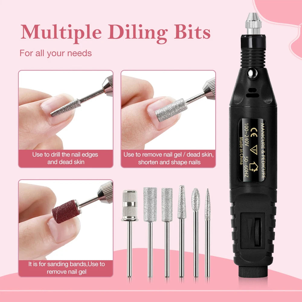 1 Set Professional Electric Nail Drill Machine - 24 Timmar Deals