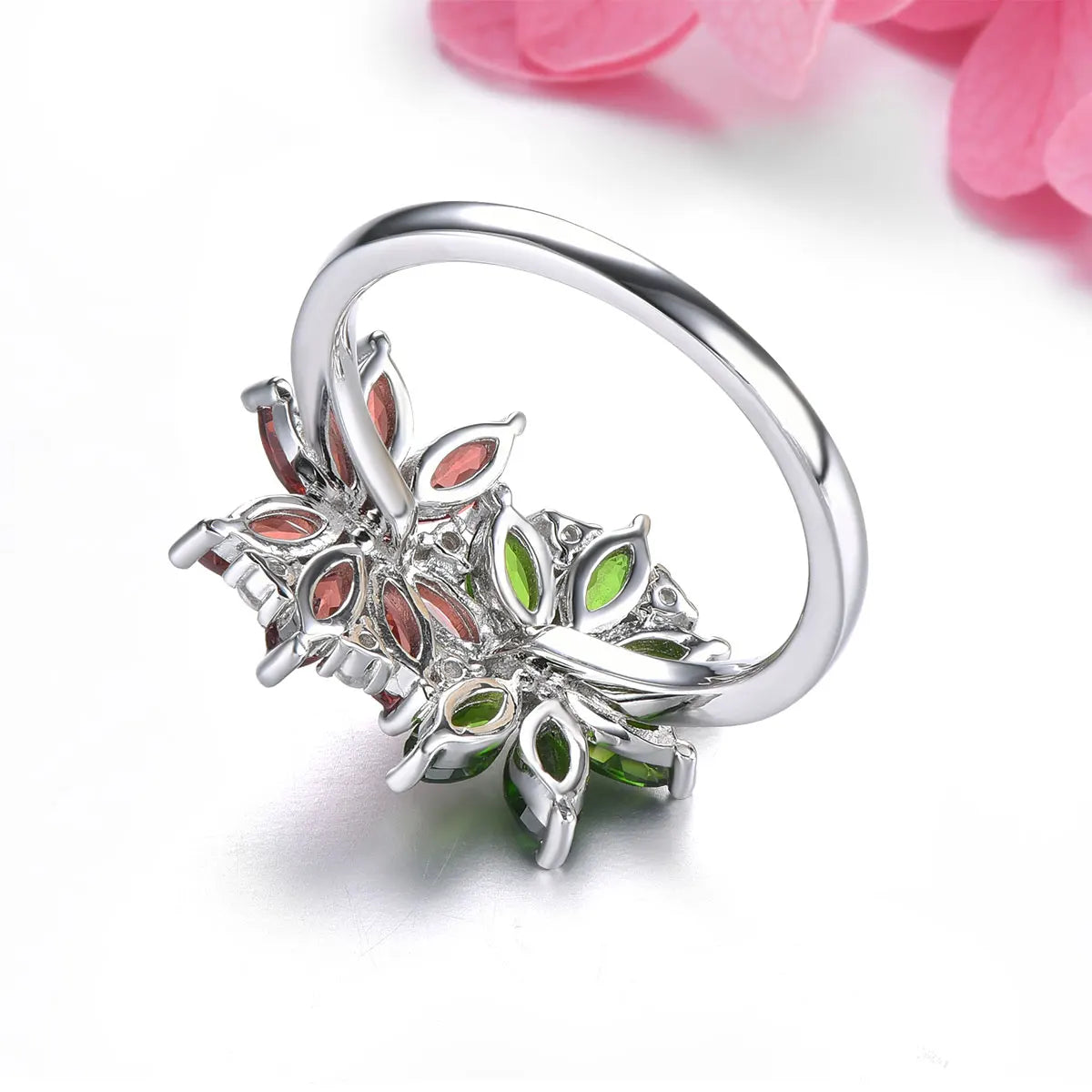 Diopsid Granat Solid Silver Dam Ring 2,2 karat Ädelsten - 24 Timmar Deals