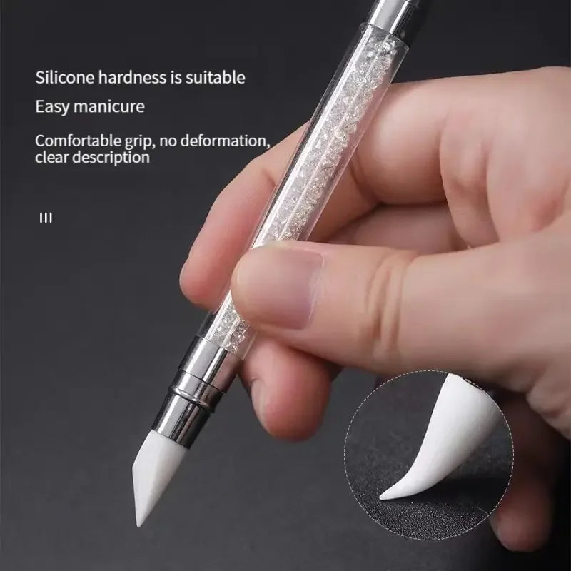 Nail Art Penna Dubbelhuvud Silikon Flower Sculpting Penna - 24 Timmar Deals